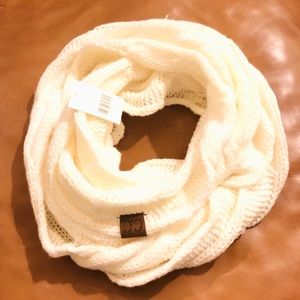 C.C. Gable Knit Infinity Scarf in Cream